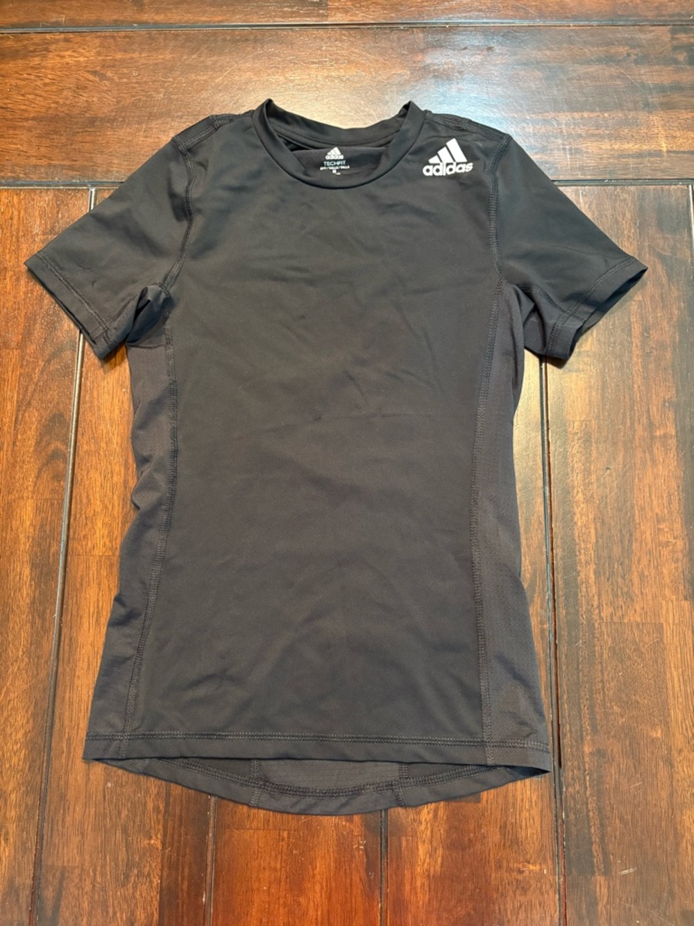 Adidas Black Techfit Compression Tee Youth M